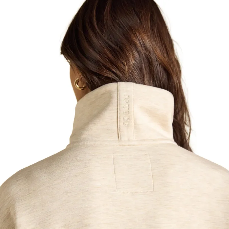 Joules Luxe Club Women's Quarter Zip Sweatshirt - Oatmeal-5