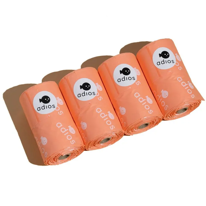 Adios Handle On a Roll Poop Bags - Coral