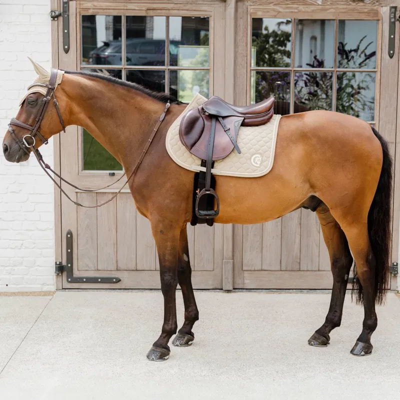 Kentucky 3D Logo Onion Quilt Jump Saddle Pad - Beige-5