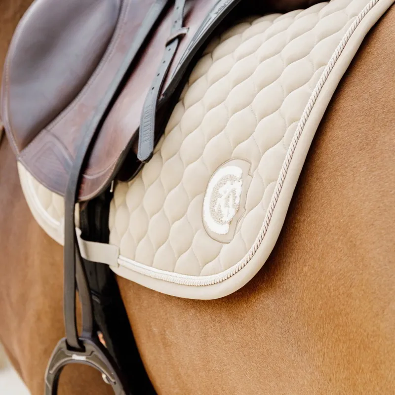Kentucky 3D Logo Onion Quilt Jump Saddle Pad - Beige-6