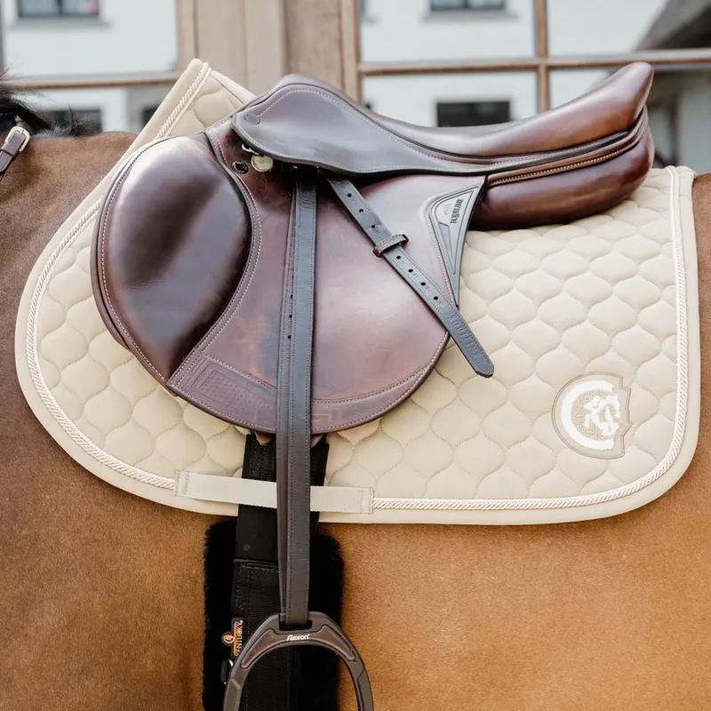 Kentucky 3D Logo Onion Quilt Jump Saddle Pad - Beige-8