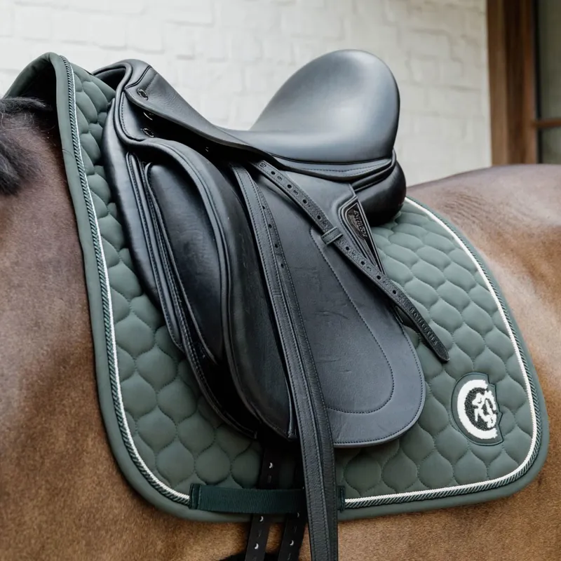 Kentucky 3D Logo Onion Quilt Dressage Saddle Pad - Pine Green-2