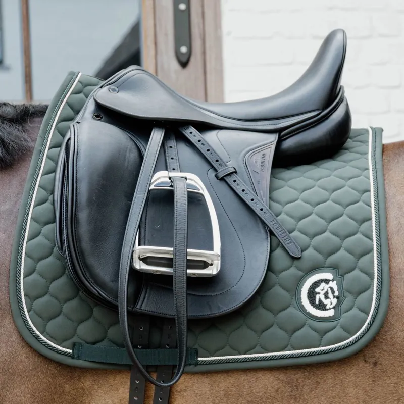 Kentucky 3D Logo Onion Quilt Dressage Saddle Pad - Pine Green-1