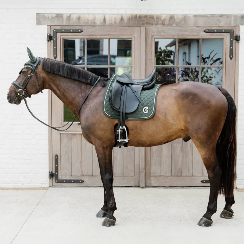 Kentucky 3D Logo Onion Quilt Dressage Saddle Pad - Pine Green-3