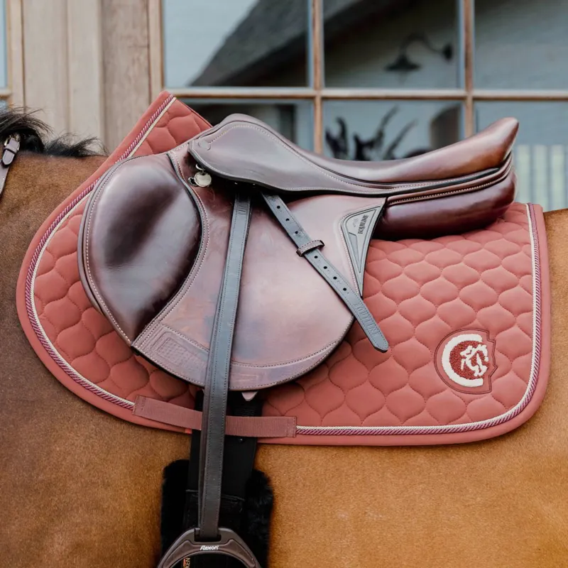 Kentucky 3D Logo Onion Quilt Jump Saddle Pad - Fuchsia-1
