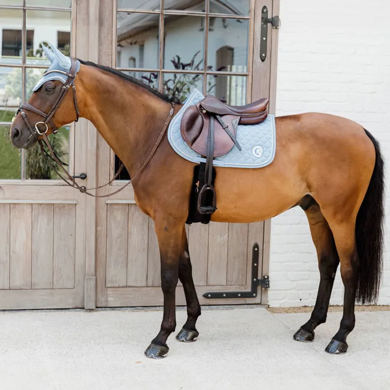 Kentucky 3D Logo Onion Quilt Jump Saddle Pad - Light Blue-2