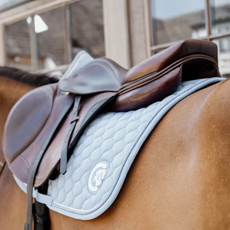 Kentucky 3D Logo Onion Quilt Jump Saddle Pad - Light Blue-3