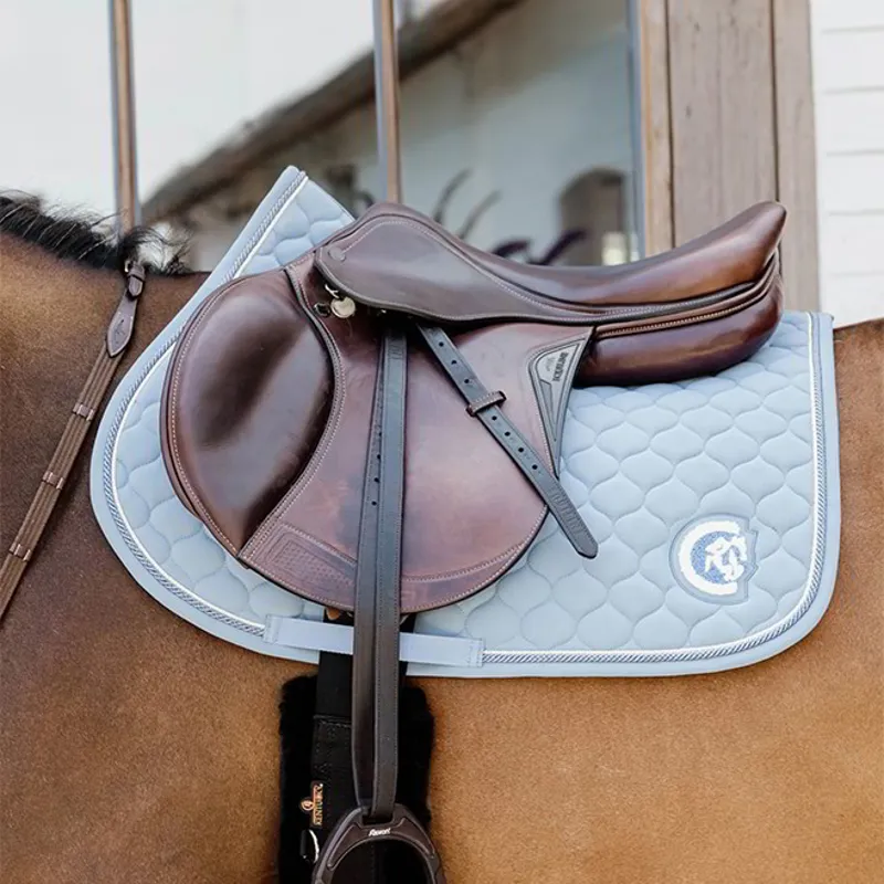 Kentucky 3D Logo Onion Quilt Jump Saddle Pad - Light Blue-1