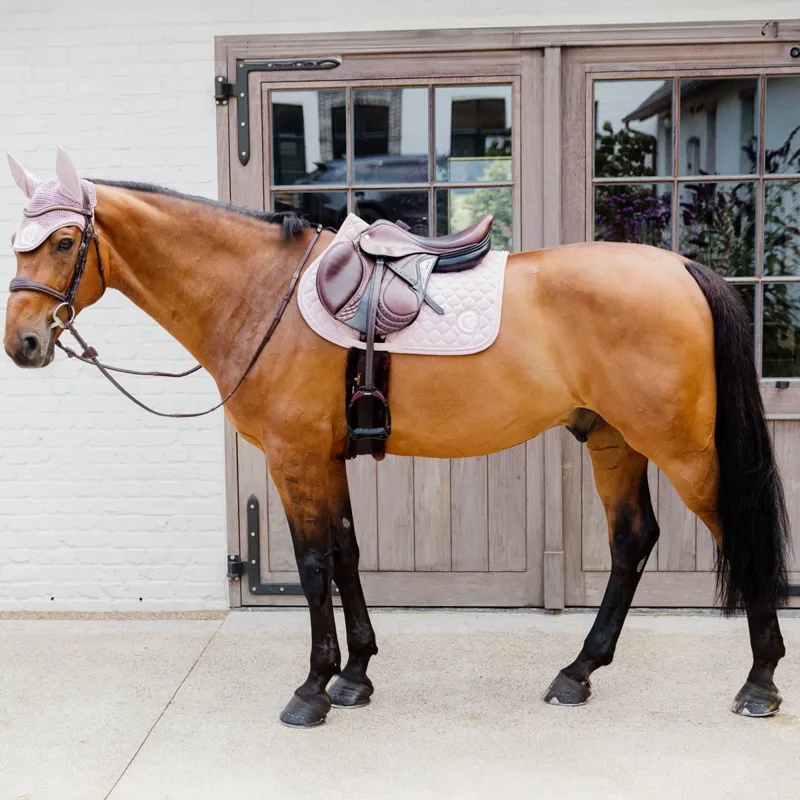 Kentucky 3D Logo Onion Quilt Jump Saddle Pad - Light Rose-2