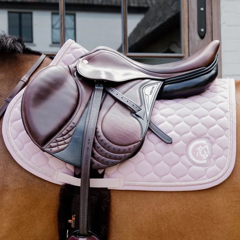 Kentucky 3D Logo Onion Quilt Jump Saddle Pad - Light Rose-1
