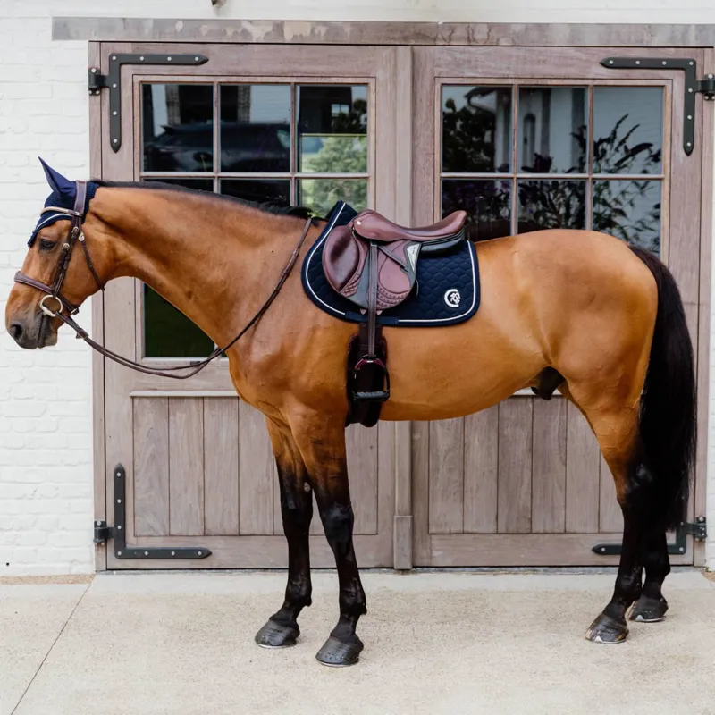 Kentucky 3D Logo Onion Quilt Jump Saddle Pad - Navy-2