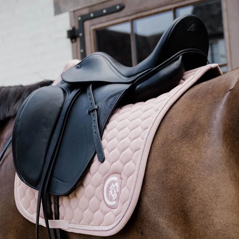 Kentucky 3D Logo Onion Quilt Dressage Saddle Pad - Old Rose-2