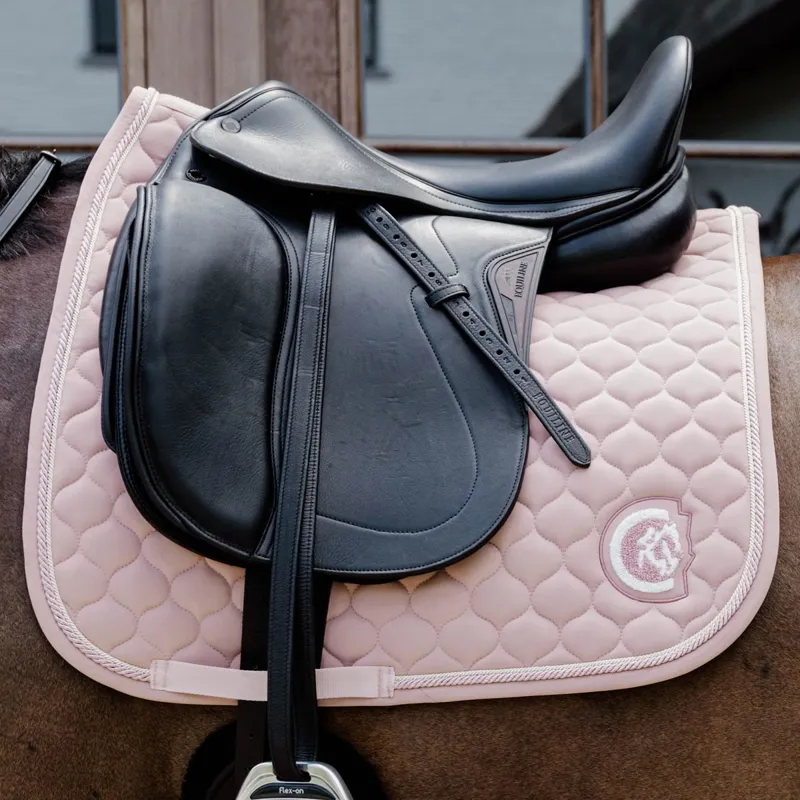 Kentucky 3D Logo Onion Quilt Dressage Saddle Pad - Old Rose-1