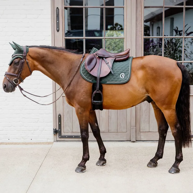 Kentucky 3D Logo Onion Quilt Jump Saddle Pad - Pine Green-2