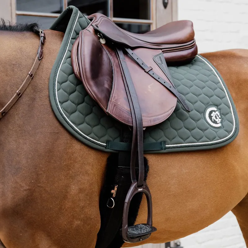 Kentucky 3D Logo Onion Quilt Jump Saddle Pad - Pine Green-3