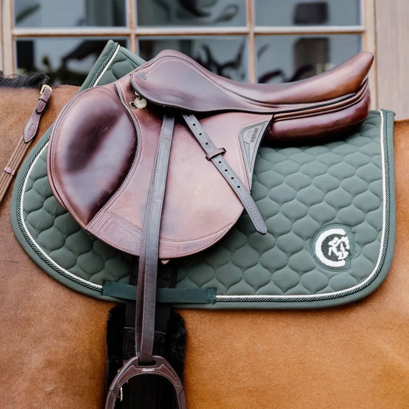 Kentucky 3D Logo Onion Quilt Jump Saddle Pad - Pine Green-1