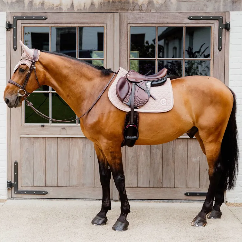 Kentucky 3D Logo Onion Quilt Jump Saddle Pad - Old Rose-2