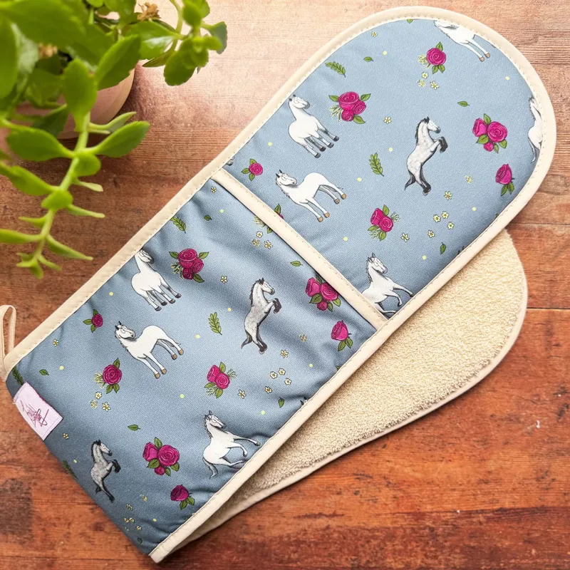 Emily Cole Oven Mitt - Grey Horse