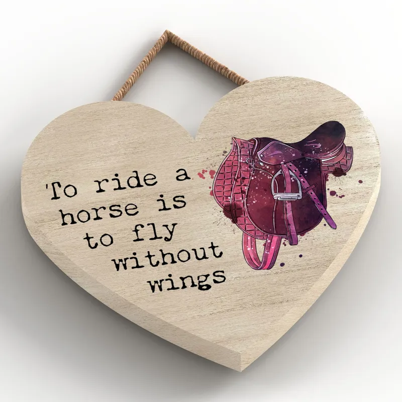 Vivid Squid Small Heart Plaque - Ride A Horse