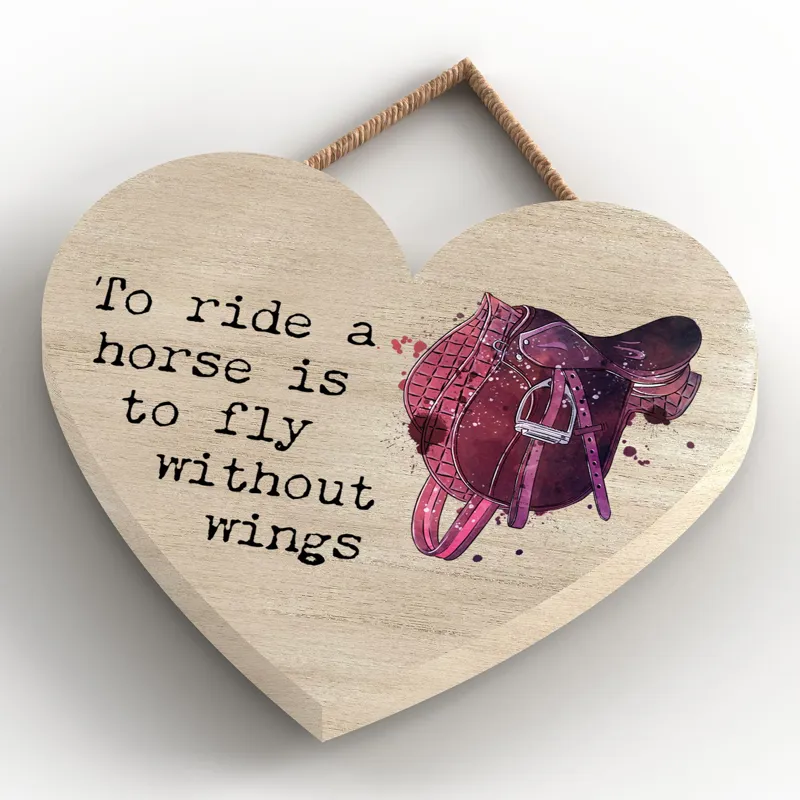 Vivid Squid Small Heart Plaque - Ride A Horse-3