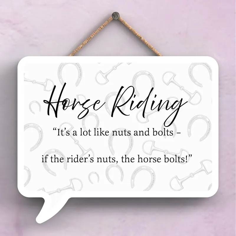 Vivid Squid Speech Bubble Plaque - Horse Riding