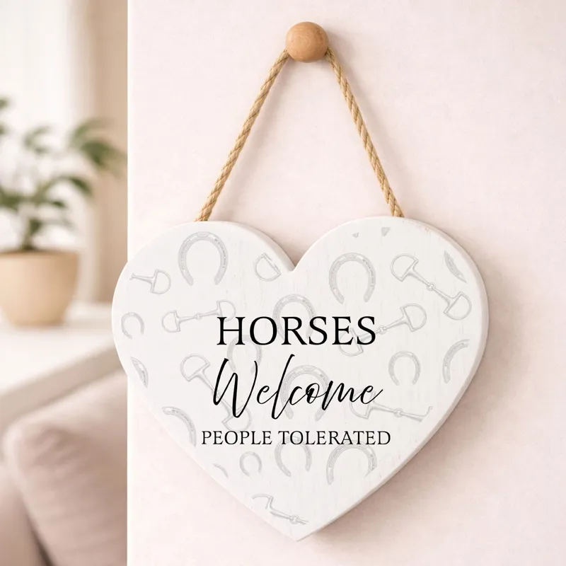 Vivid Squid Heart Plaque - Horses Welcome
