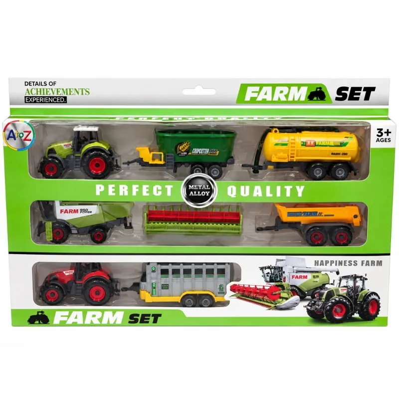Padgett Bros Diecast Farm Machine 8 Piece Toy Set - Pack B
