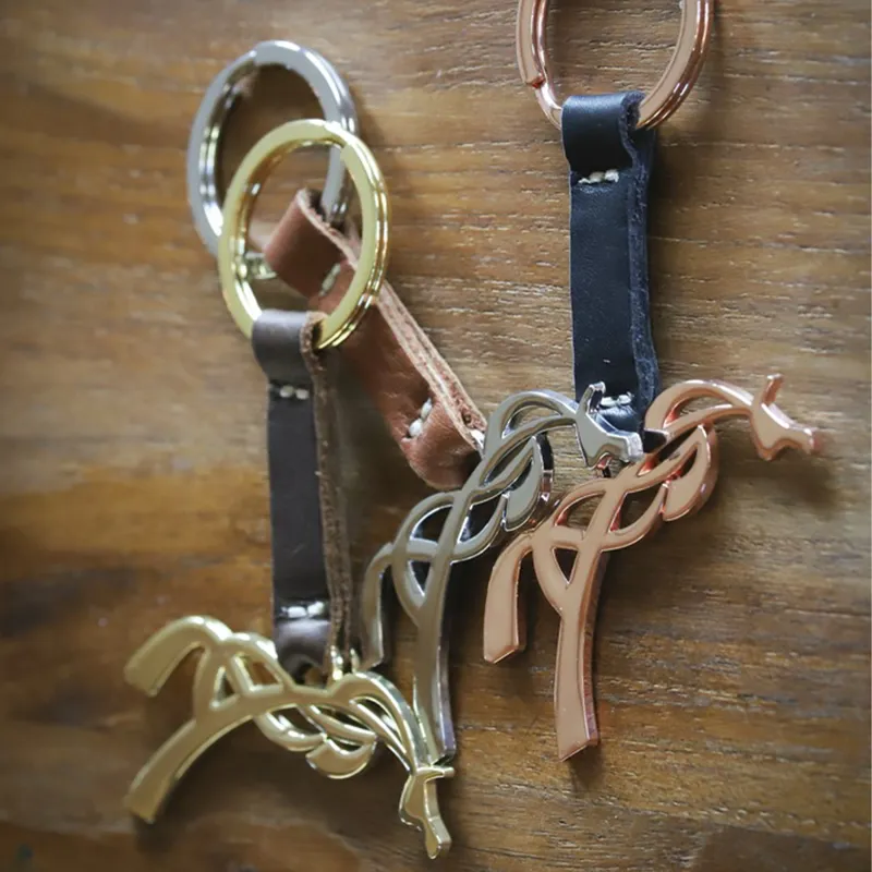 Penelope Leprevost Horse Key Ring - Black/Rose Gold-1