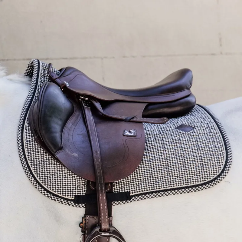 Kentucky Pied-de-Poule Jumping Saddle Pad - Black-1