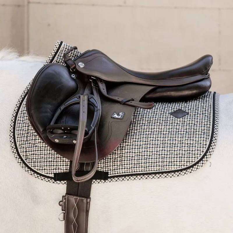 Kentucky Pied-de-Poule Jump Saddle Pad - Brown-1