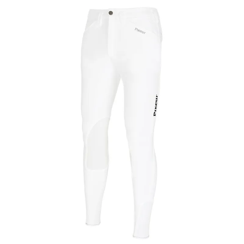 Pikeur Rodrigo DuraGrip Knee Patch Men's Competition Breeches - White