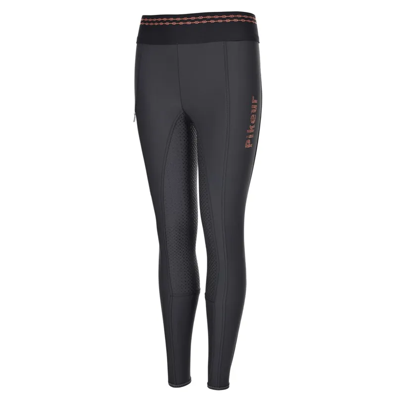 Pikeur Ida Athleisure Grip Full Seat Junior Riding Tights - Dark Shadow