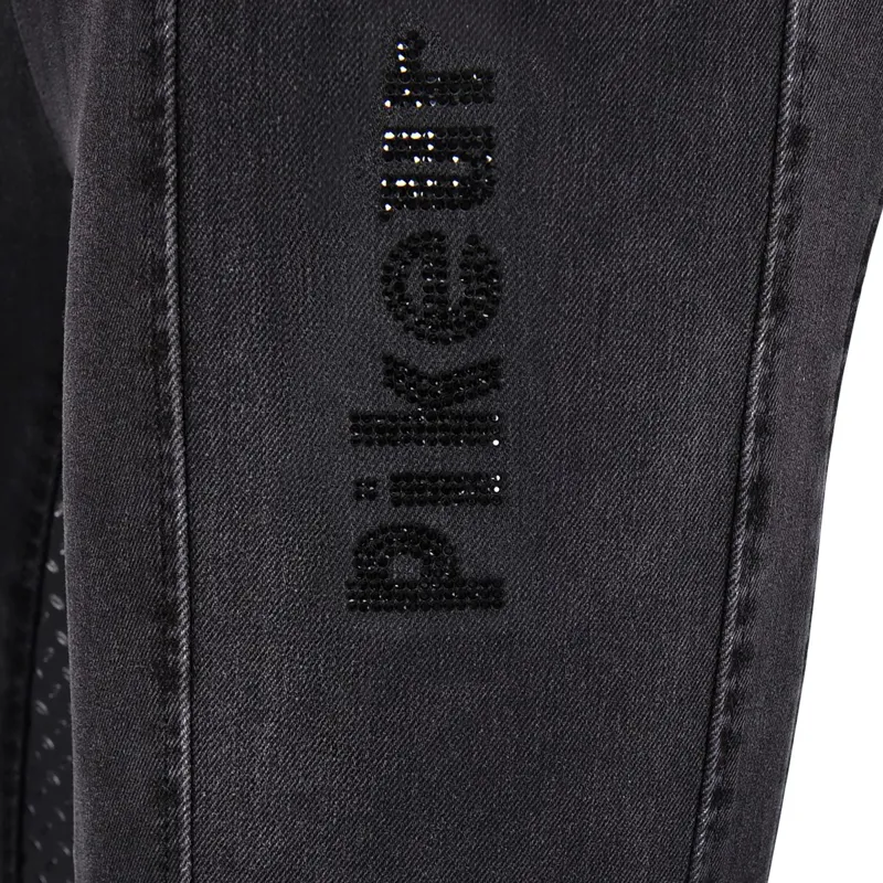 Pikeur Iona Grip Jeans Athleisure Girls Riding Tights - Denim Black-3