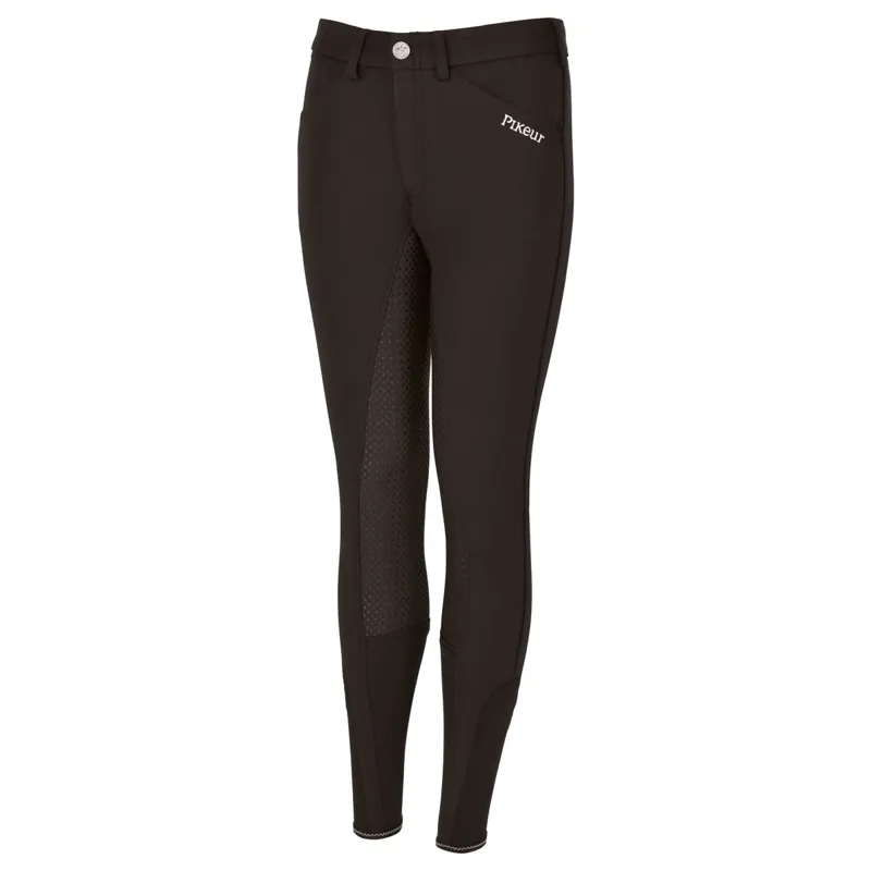 Pikeur Braddy Full Seat Grip Girls Breeches - Black-1
