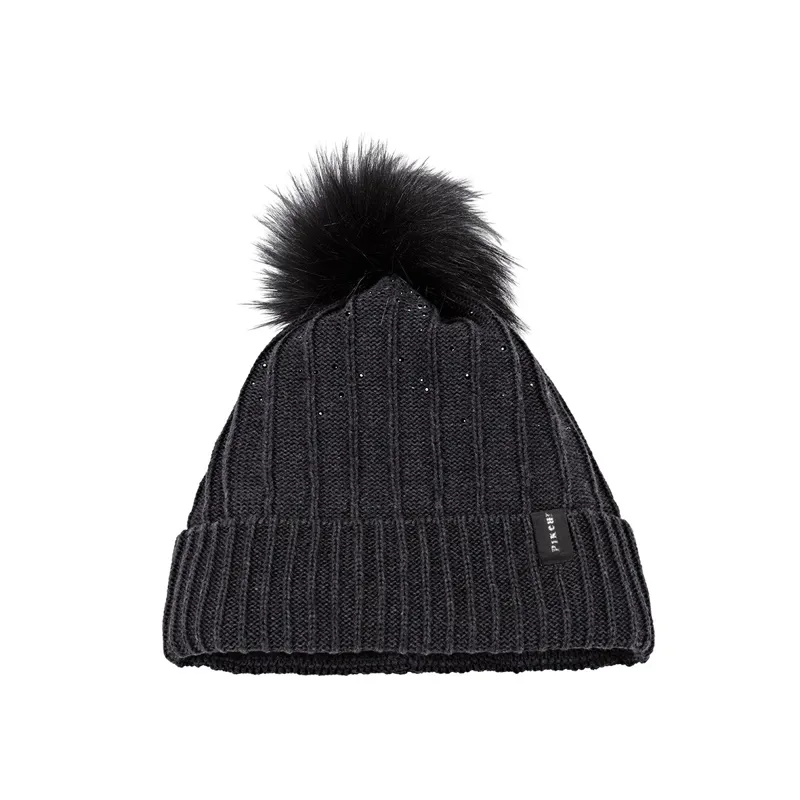 Pikeur Strass Pom Pom Hat - Anthracite-1