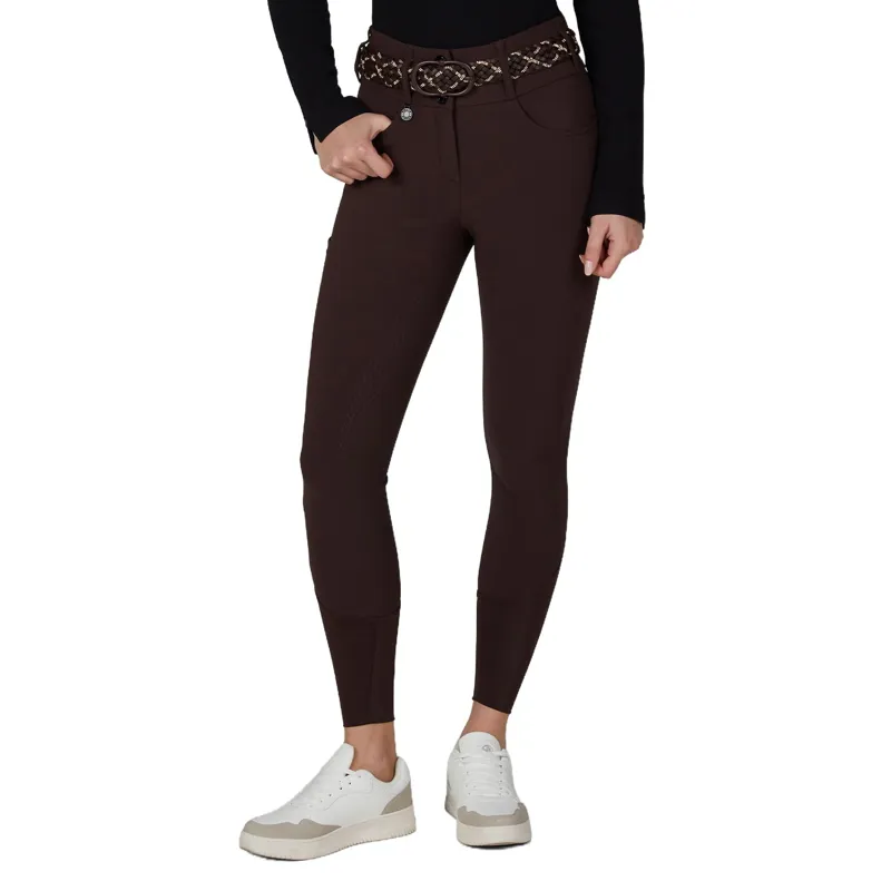 Pikeur 5205 Cantira Womens Full Grip Breeches - Chocolate Brown