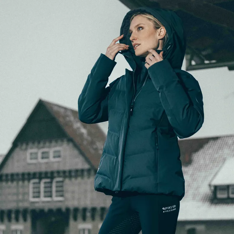 Pikeur Athleisure 2019 Women's Quilted Waterproof Jacket - Pine Green-2