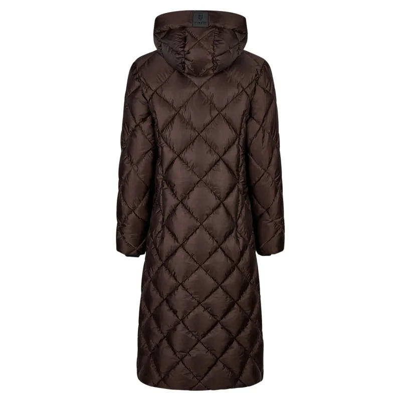 Pikeur Selection 2025 Diamond Quilted Women's Long Coat - Chocolate Brown-1