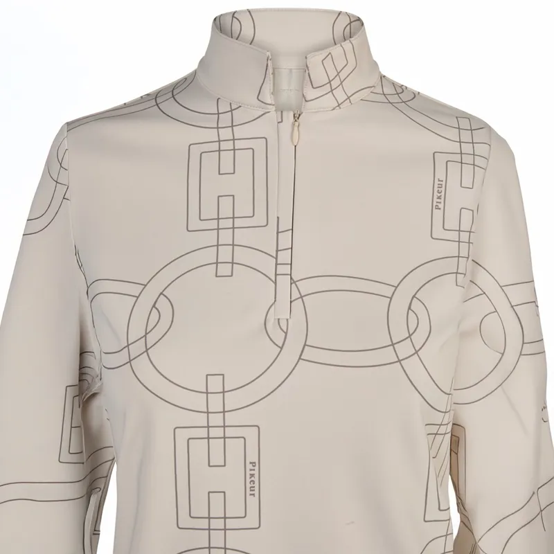 Pikeur Selection 8284 Women's Half Zip Shirt - Pale Gray-1