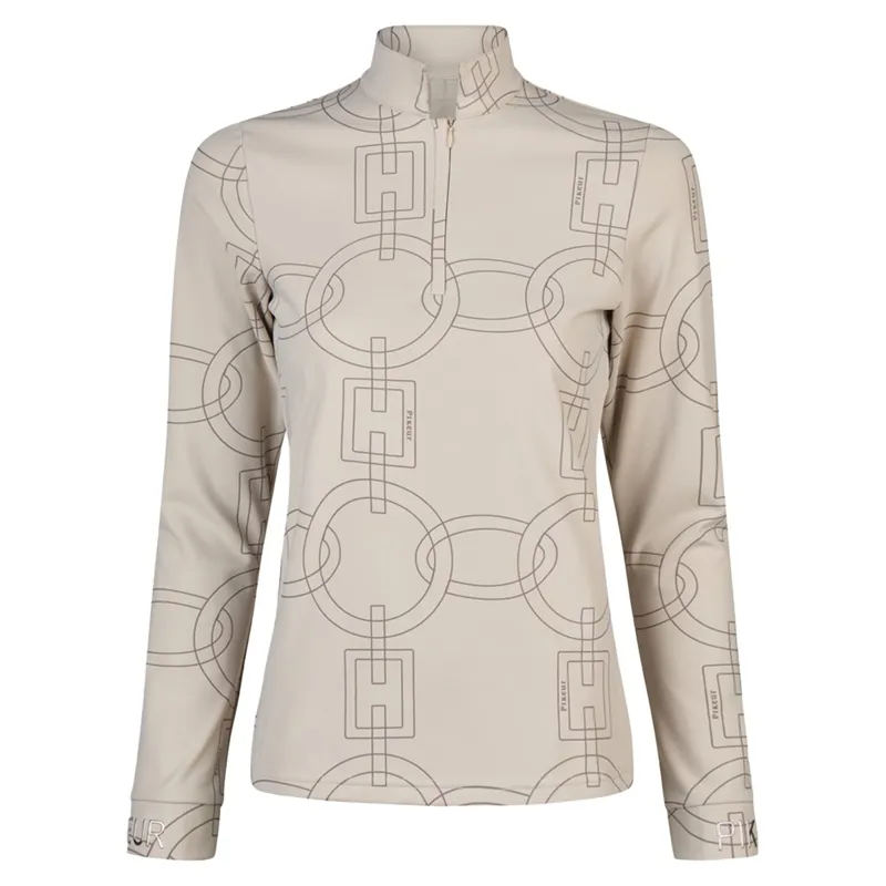 Pikeur Selection 8284 Women's Half Zip Shirt - Pale Gray