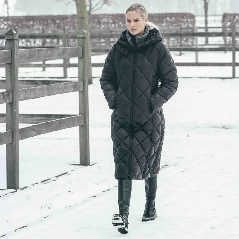 Pikeur Selection 2025 Diamond Quilted Women's Long Coat - Black-2