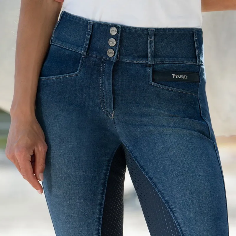Pikeur Candela Jeans Grip Full Seat Womens Breeches - Denim Blue-4