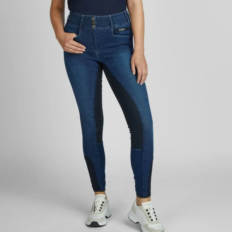 Pikeur Candela Jeans Grip Full Seat Womens Breeches - Denim Blue-2