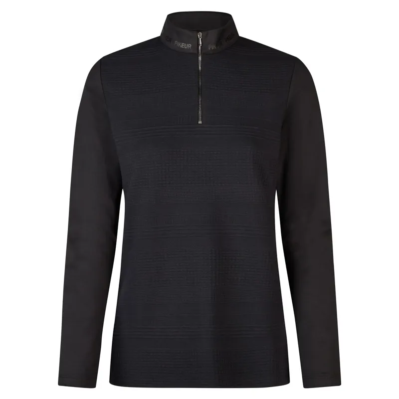 Pikeur Sports Structure 6271 Womens Zip Neck Top - Black