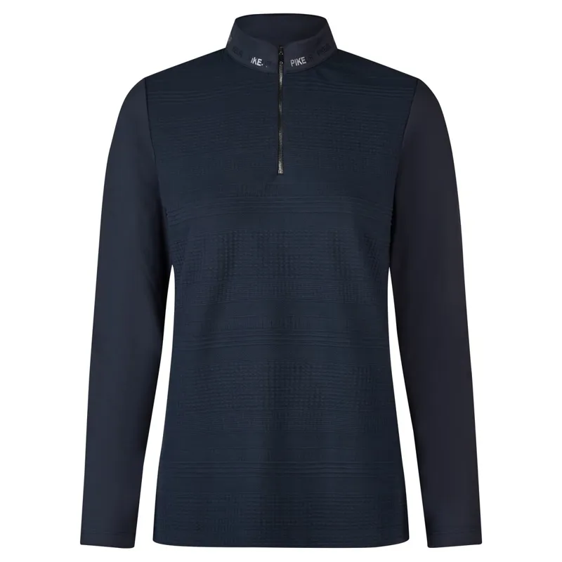 Pikeur Sports Structure 6271 Ladies Zip Neck Top - Nightblue