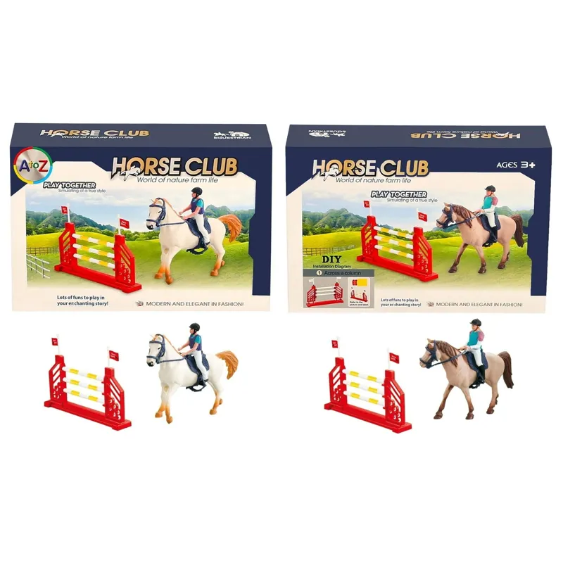 Platinum Agencies Horse and Hurdle Toy Play Set - Cremello-1