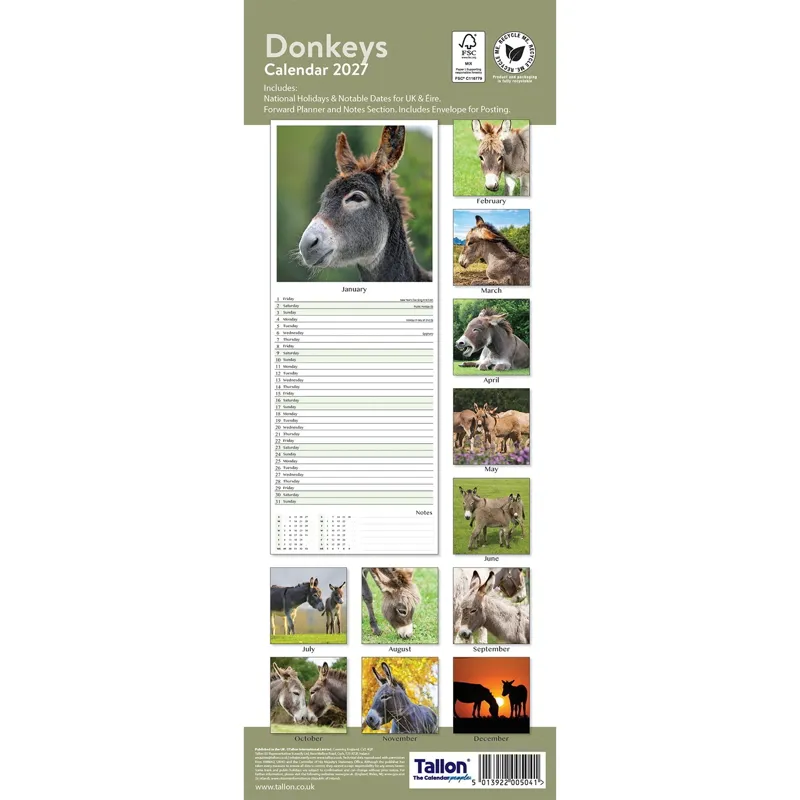 Platinum 2026 Slim Calendar - Donkeys-1