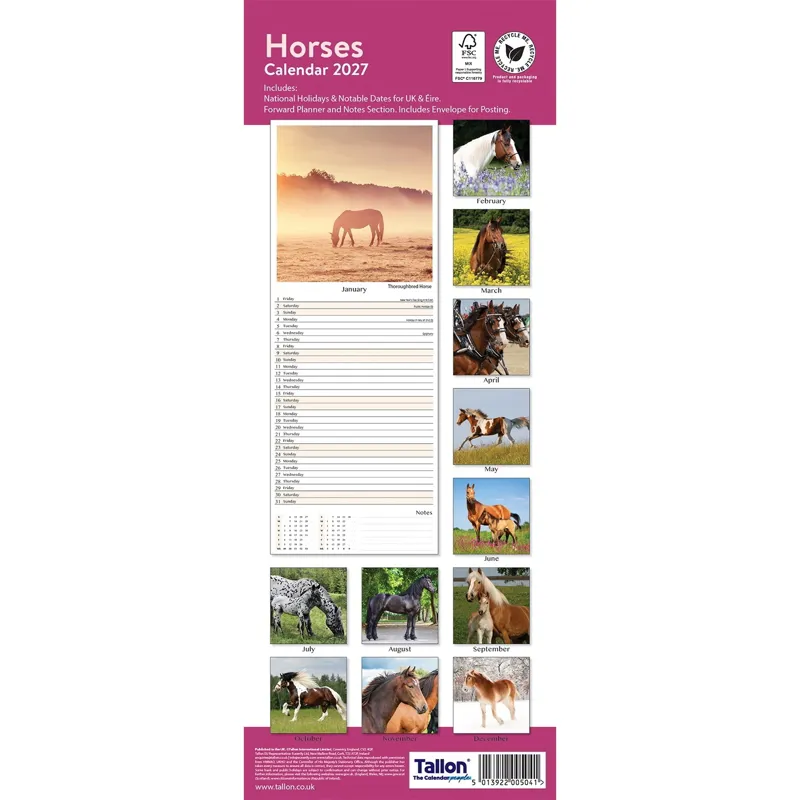 Platinum 2026 Slim Calendar - Horses-2