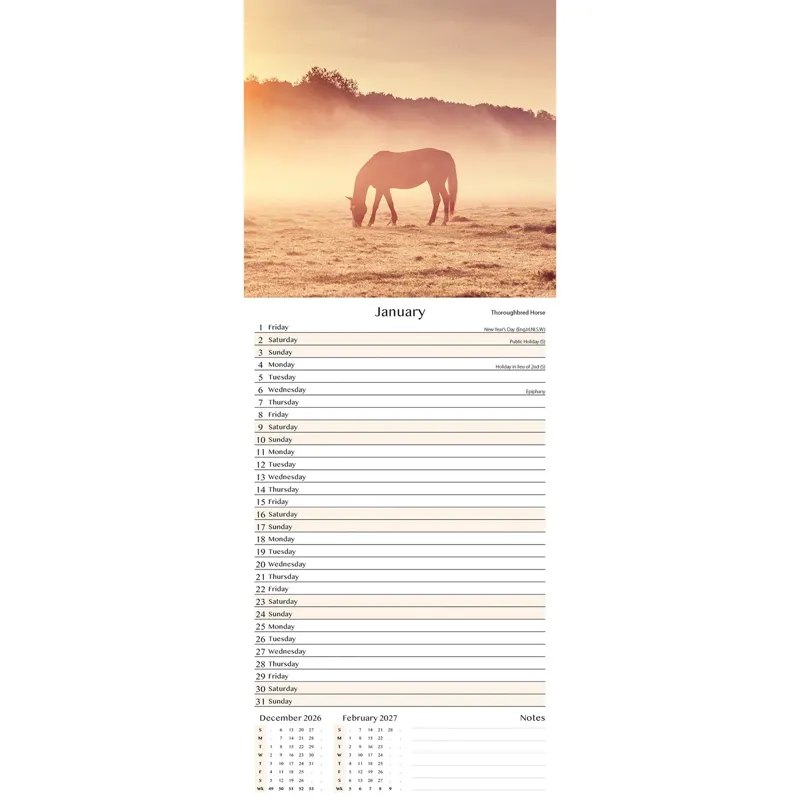 Platinum 2026 Slim Calendar - Horses-1