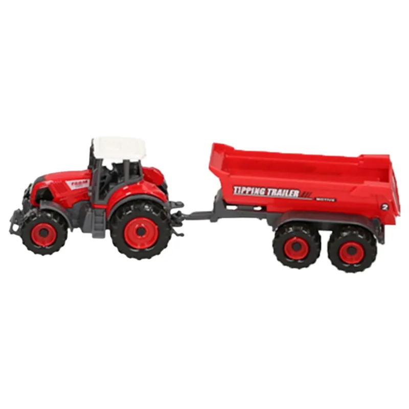 Platinum Farm Tractor and Trailer Toy - Dump Trailer/Red/Red